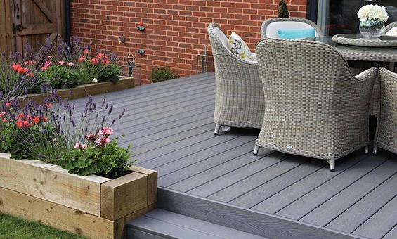 Composite deck installation in Munster for low-maintenance, modern outdoor living.